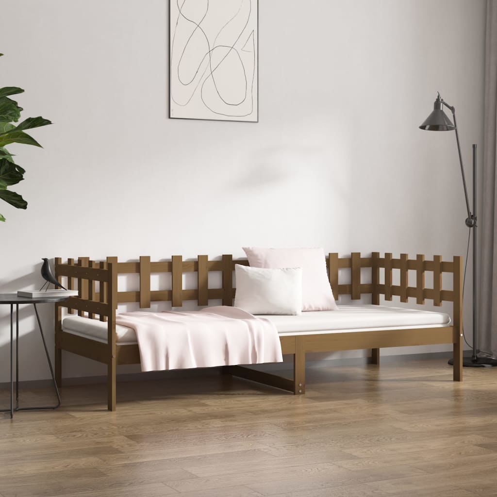 Dormeuse Marrone Miele 80x200 cm in Legno Massello di Pino