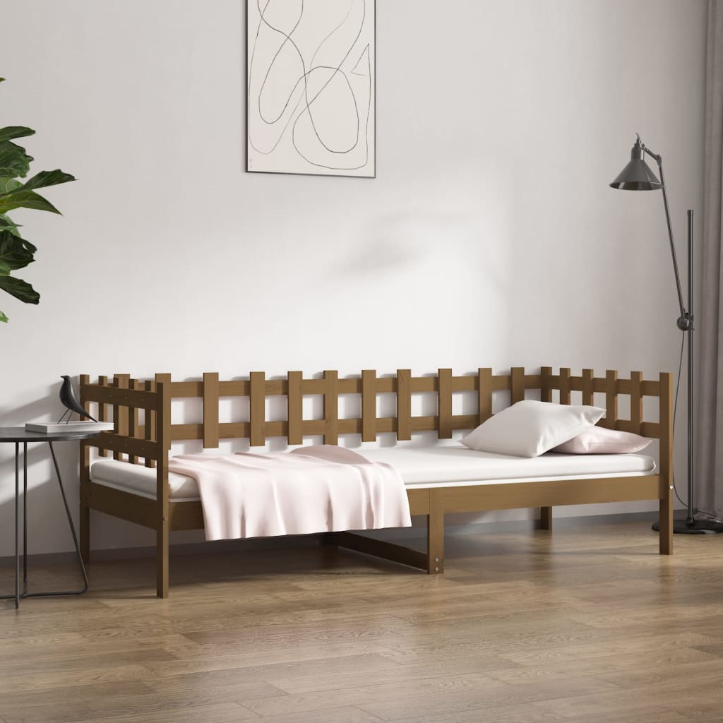 Dormeuse Marrone Miele 80x200 cm in Legno Massello di Pino