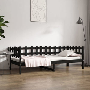 Dormeuse Nera 80x200 cm in Legno Massello di Pino cod mxl 59139