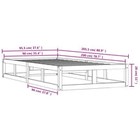 Giroletto Nero 90x200 cm in Legno Massello 820785