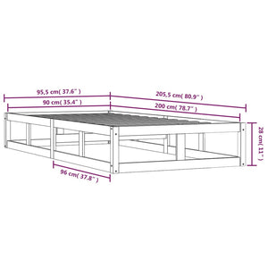 Giroletto Nero 90x200 cm in Legno Massello 820785