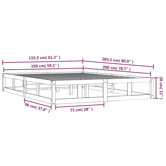 Giroletto Miele 150x200 cm 5FT King Size in Legno Massello 820804