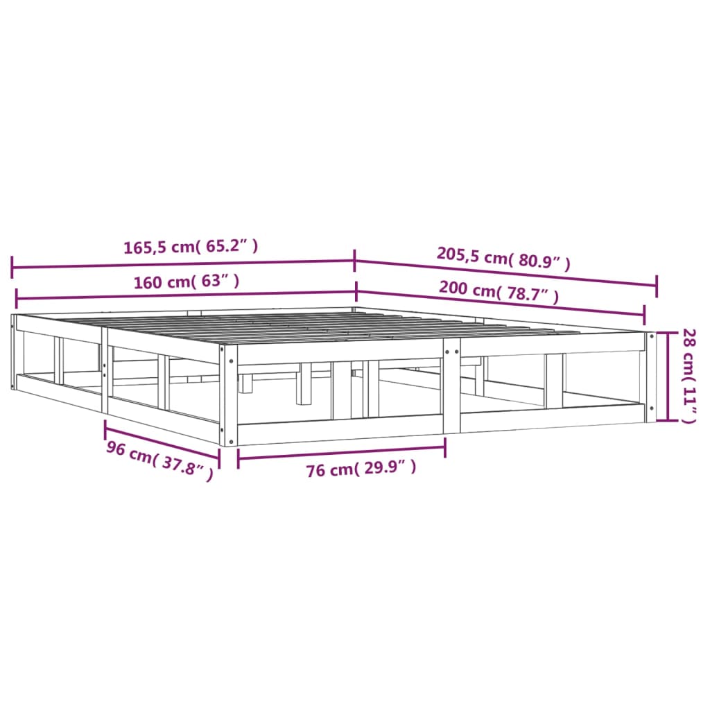 Giroletto 160x200 cm in Legno Massello cod mxl 56358