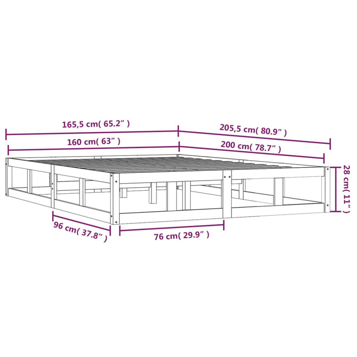 Giroletto 160x200 cm in Legno Massello cod mxl 56358