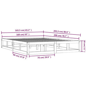 Giroletto Nero 160x200 cm in Legno Massello cod mxl 59419