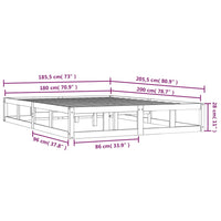 Giroletto 180x200 cm Super King in Legno Massello 820811