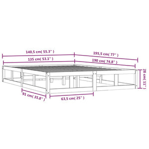 Giroletto Grigio 135x190 cm Double in legno Massello 820838