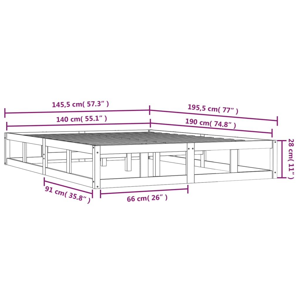 Giroletto Bianco 140x190 cm in Legno Massello cod mxl 58611