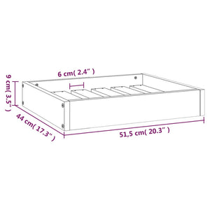 Cuccia per Cani Nera 51,5x44x9 cm in Legno Massello di Pino