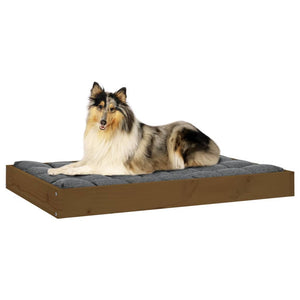 Cuccia per Cani Miele 91,5x64x9 cm in Legno Massello di Pino