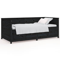 Dormeuse Nera 80x200 cm in Legno Massello di Pino cod mxl 58458