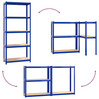 Mensola 5 Strati Blu in Acciaio e Legno Multistrato cod mxl 51634