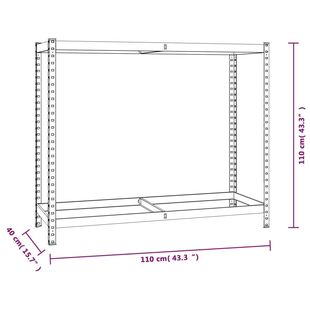 Portapneumatici a 2 Livelli Argento 110x40x110 cm in Acciaio 152891