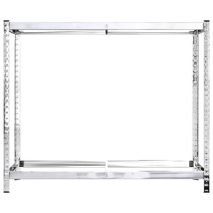 Portapneumatici a 2 Livelli 2pz Argento 110x40x110cm in Acciaio cod mxl 44183