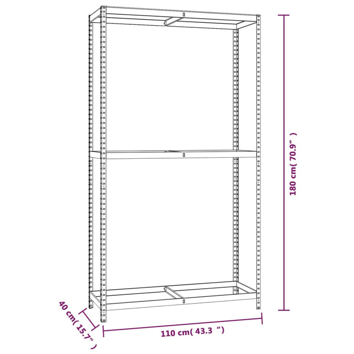 Portapneumatici a 2 Livelli Argento 110x40x180 cm in Acciaio cod mxl 53375