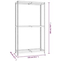 Portapneumatici a 2 Livelli 2pz Argento 110x40x180cm in Acciaio