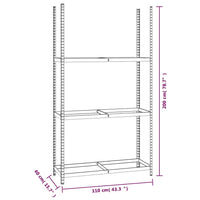 Portapneumatici a 3 Livelli Argento 110x40x200 cm in Acciaio 152895