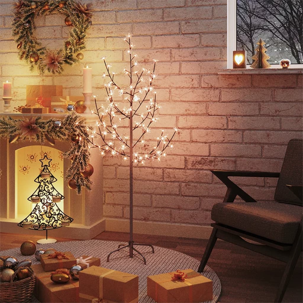 Albero di Ciliegio con 84 LED Bianco Caldo 120 cm cod mxl 12057