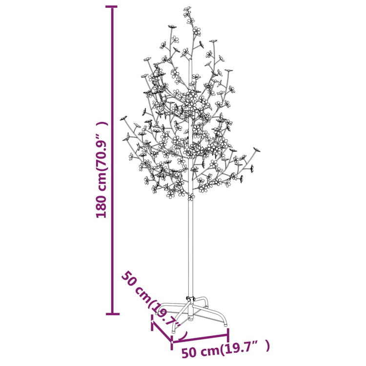 Albero di Ciliegio con 200 LED Bianco Caldo 180 cm cod mxl 67932