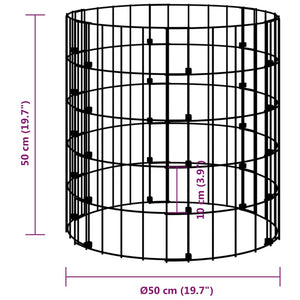 Compostiera da Giardino Ø50x50 cm in Acciaio Zincato 3115941