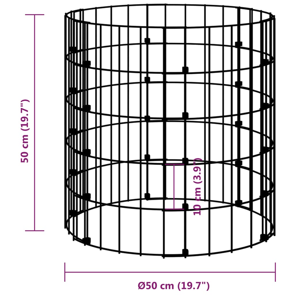 Compostiera da Giardino Ø50x50 cm in Acciaio Zincato cod mxl 54400