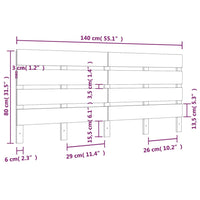 Testiera per Letto 140x3x80 cm in Legno Massello di Pino cod mxl 50197