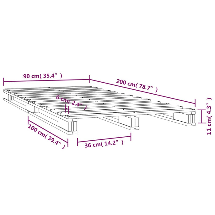 Giroletto 90x200 cm in Legno Massello di Pino cod mxl 59122