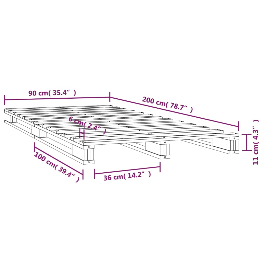 Giroletto Bianco 90x200 cm in Legno Massello di Pino cod mxl 55080