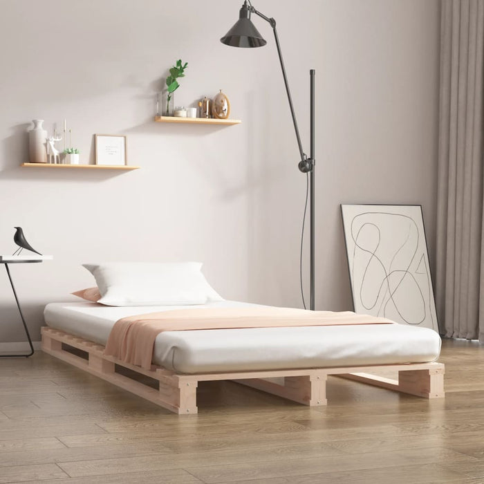 Letto a Pallet 100x200 cm in Legno Massello di Pino 821382