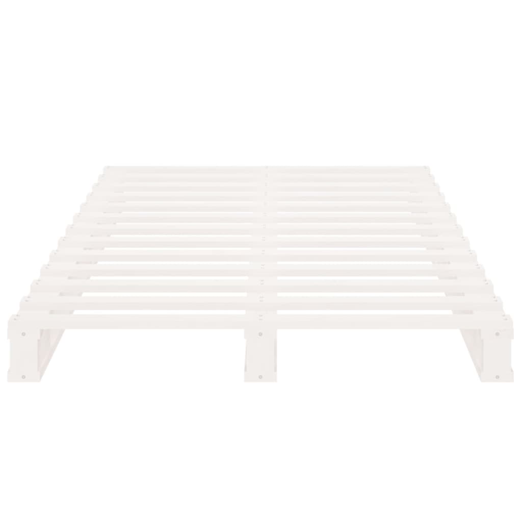 Letto a Pallet Bianco 100x200 cm in Legno Massello di Pino 821383