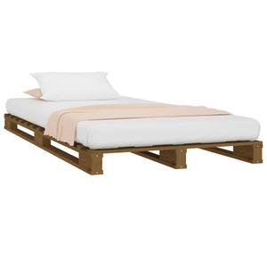 Letto a Pallet Miele 100x200 cm in Legno Massello di Pino 821385