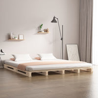 Letto a Pallet 150x200 cm Legno Massello di Pino 5FT King Size 821397