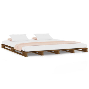 Letto a Pallet Marrone 150x200cm Massello di Pino 5FT King Size 821400