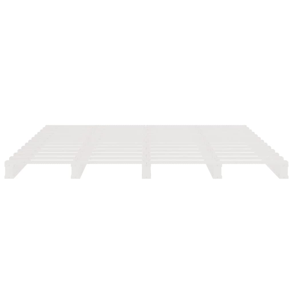 Letto a Pallet Bianco 160x200 cm in Legno Massello di Pino 821403