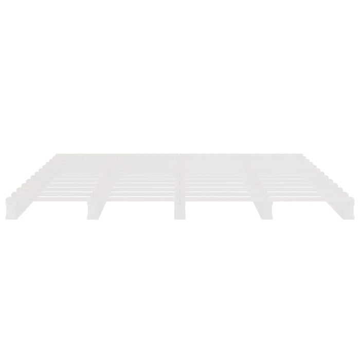 Letto a Pallet Bianco 160x200 cm in Legno Massello di Pino 821403