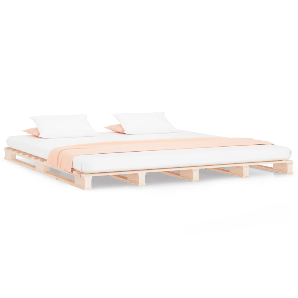 Letto a Pallet 200x200 cm in Legno Massello di Pino 821412