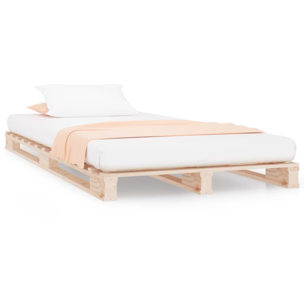 Letto a Pallet 90x190 cm Single in Legno Massello di Pino 821422