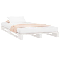 Letto a Pallet Bianco 90x190 cm in Massello di Pino 3FT Single 821423