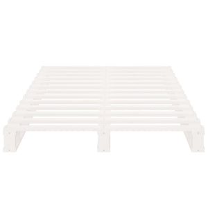 Letto a Pallet Bianco 90x190 cm in Massello di Pino 3FT Single 821423