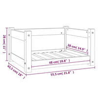 Cuccia per Cani Grigia 55,5x45,5x28cm in Legno Massello di Pino