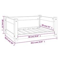 Cuccia per Cani Bianca 65,5x50,5x28cm in Legno Massello di Pino