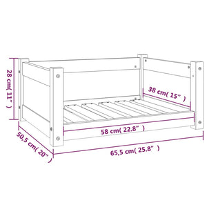 Cuccia per Cani Bianca 65,5x50,5x28cm in Legno Massello di Pino