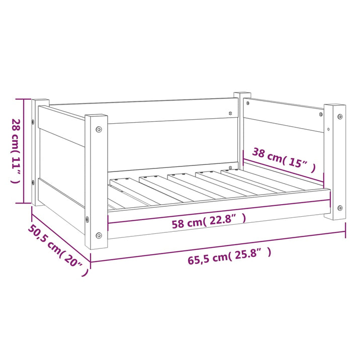 Cuccia per Cani Miele 65,5x50,5x28cm in Legno Massello di Pino cod 10174