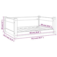 Cuccia per Cani 75,5x55,5x28 cm in Legno Massello di Pino cod mxl 41951