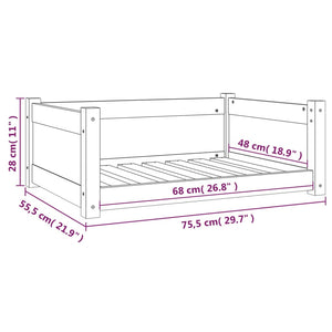 Cuccia per Cani 75,5x55,5x28 cm in Legno Massello di Pino cod mxl 41951