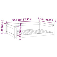 Cuccia per Cani Nera 95,5x65,5x28cm in Legno Massello di Pino cod mxl 46809