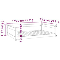 Cuccia per Cani 105,5x75,5x28 cm in Legno Massello di Pino