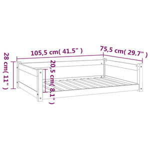 Cuccia per Cani 105,5x75,5x28 cm in Legno Massello di Pino