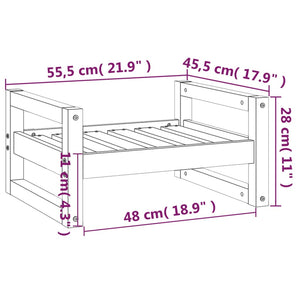 Cuccia per Cani Grigia 55,5x45,5x28cm in Legno Massello di Pino