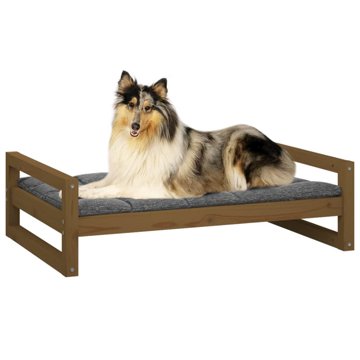 Cuccia per Cani Miele 95,5x65,5x28cm in Legno Massello di Pino